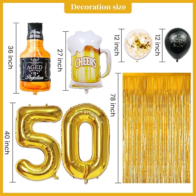 50th Birthday Decorations Cheers to 50 Years Party Decorations for