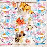 96PCS Ice Cream Gender Reveal Party Paper Tableware What's the Scoop