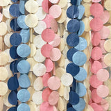 205 Ft Dusty Rose Pink Blue Khaki Beige Circle Dot Backdrop Garland