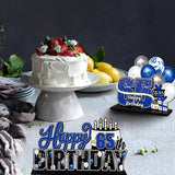LINGTEER Happy 65th Birthday Blue Acrylic Table Topper Centerpieces