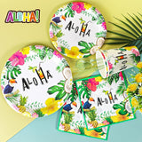 Hawaiian Luau Party Supplies Disposable Hawaiian Plates and Napkins