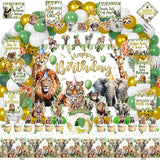 Safari Birthday Decorations 140Pcs Zoo Jungle Animal Theme Party