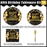 96Pcs 60th Birthday Party Tableware Set, Back in 1966 Birthday Party