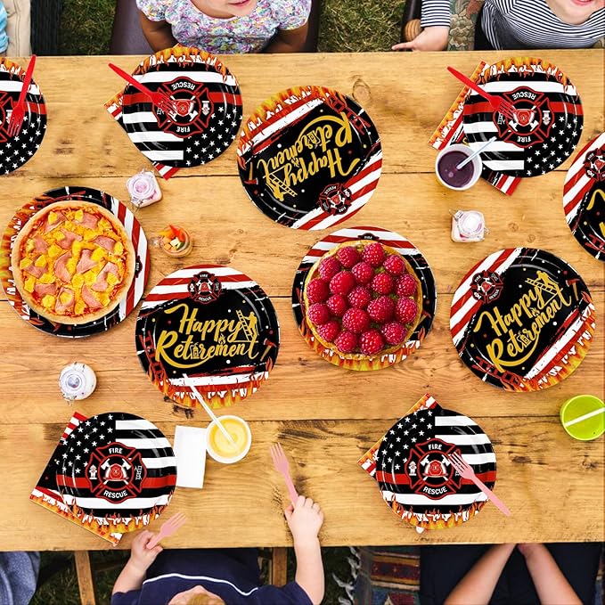 96 Pcs Firefighter Retirement Party Supplies We Are So Proud of You