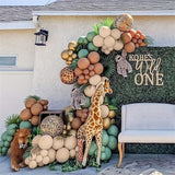 Jungle Safari Balloon Arch Garland Kit Sage Olive Green Brown Beige