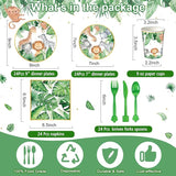 170 Pcs Jungle Safari Baby Shower Tableware Animals Theme Party