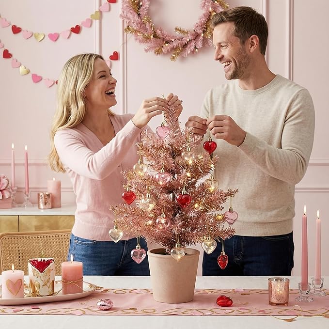 Valery Madelyn 16Pcs Valentine's Day Heart Shaped Ornaments Gift