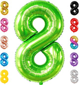 KatchOn, Light Green Number 8 Balloon - 40 Inch | Green Neon 8