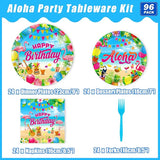 96 Pcs Hawaiian Aloha Party Decorations Supplies Luau Tropical