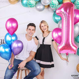 KatchOn, Hot Pink 1 Balloon Number for First Birthday - 40 Inch |