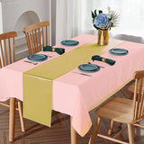16Pack Disposable Plastic Tablecloths and Satin Table Runner Set Pink