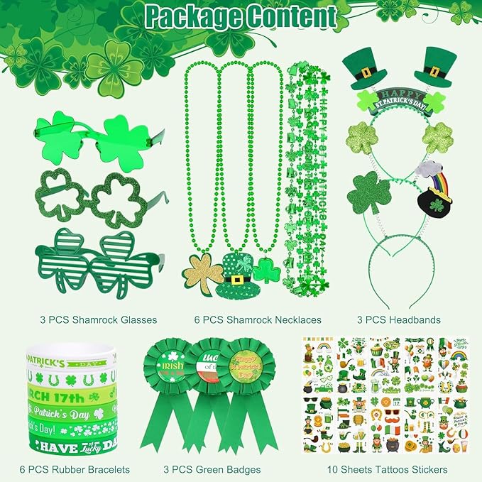 123 Pcs St Patricks Day Accessories St Paddys Day Accessories with