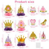 ArowlWesh 12Pcs Floral Princess Party Honeycomb Centerpieces Princess