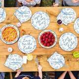 96Pcs Happy Engagement Party Decorations ﻿Dusty Blue Wedding Decor