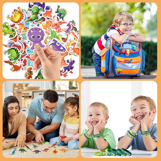 132Pcs Dinosaur Party Favors Dino Birthday Supplies Kids Mini