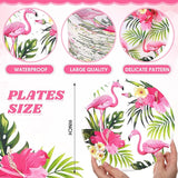 100 Pcs Hawaiian Flamingo Paper Plates 9 Inch Luau Party Plates