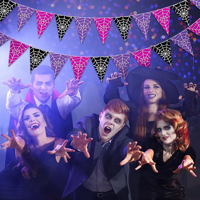 5 Pcs Wednesday Birthday Party Decorations Halloween Spider Web