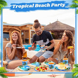 250 Pcs Tropical Beach Party Decoration Summer Paper Plates Napkins