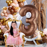 KatchOn, Coffee Brown Number 3 Balloon - 40 Inch | Big Brown 3