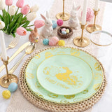 Festiva 175Pcs Easter Plates and Napkins Disposable - Green and Gold