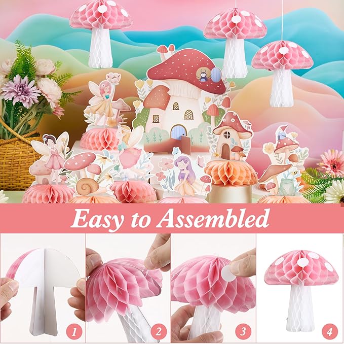 12 PCS Fairy First Birthday Decoration Fairy Centerpieces for Tables