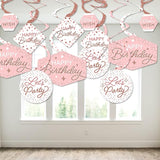 Big Dot of Happiness Pink Rose Gold Birthday Happy Birthday Party