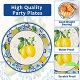 100Pcs Capri Lemon Paper Plates and Napkins Lemon Birthday Party