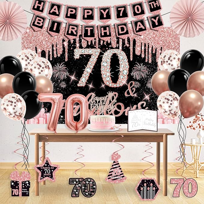70th Birthday Decorations for Women 32PCS 70th Birthday Party
