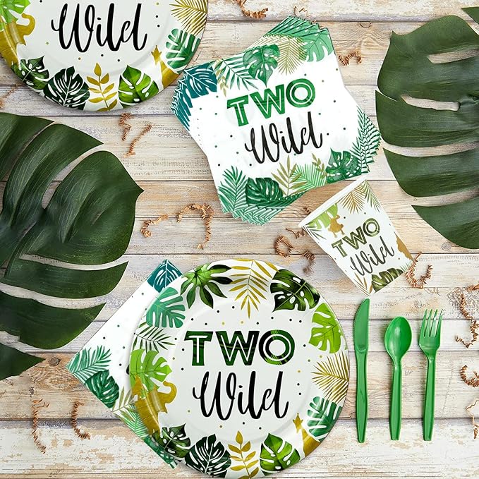 Two Wild Birthday Decorations Tableware Safari Jungle Theme 2nd