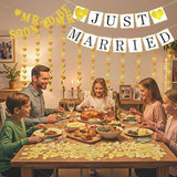 Wedding Banner Just Married Party Decorations Heart Streamers