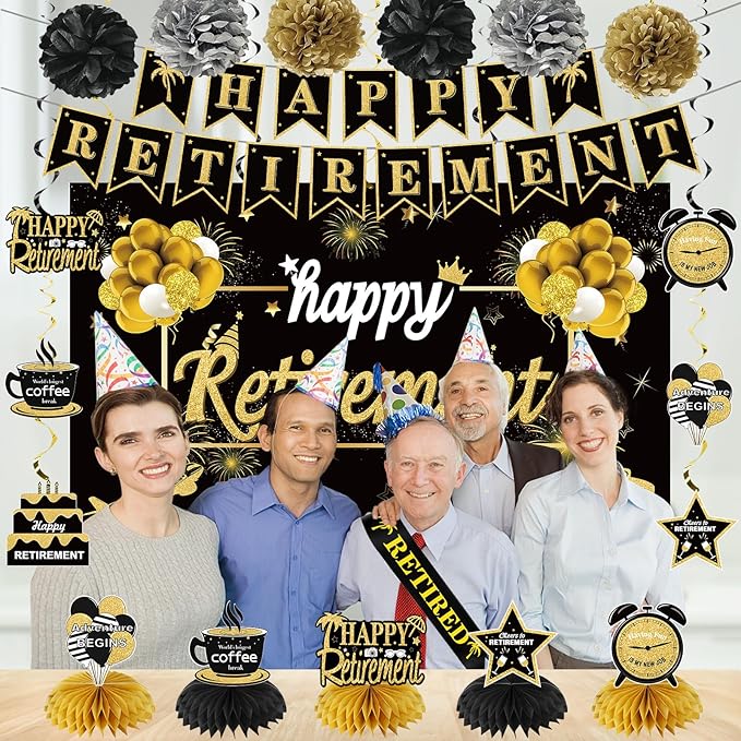 20PCS Happy Retirement Party Decorations Kit for Men Women Kuxriox