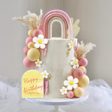 42 PCS Boho Groovy Acrylic Retro Hippie Daisy Flower Cake Topper For