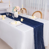 Snowkingdom 6PCS 10Ft Navy Blue Cheesecloth Table Runner, 120inch