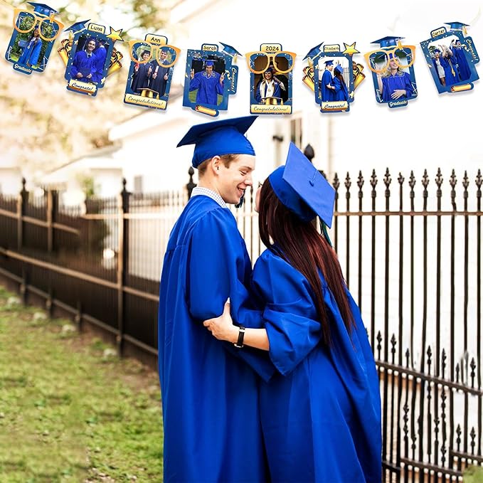 pinkblume Graduation Party Decorations Navy Blue and Gold Grad Photo