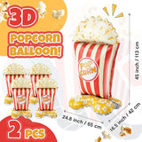 2 Pack 45 Inch Giant Standing Popcorn Balloons 3D Circus Carnival