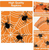 100 Pcs Spiderweb Party Plates and Napkins Black and White Halloween