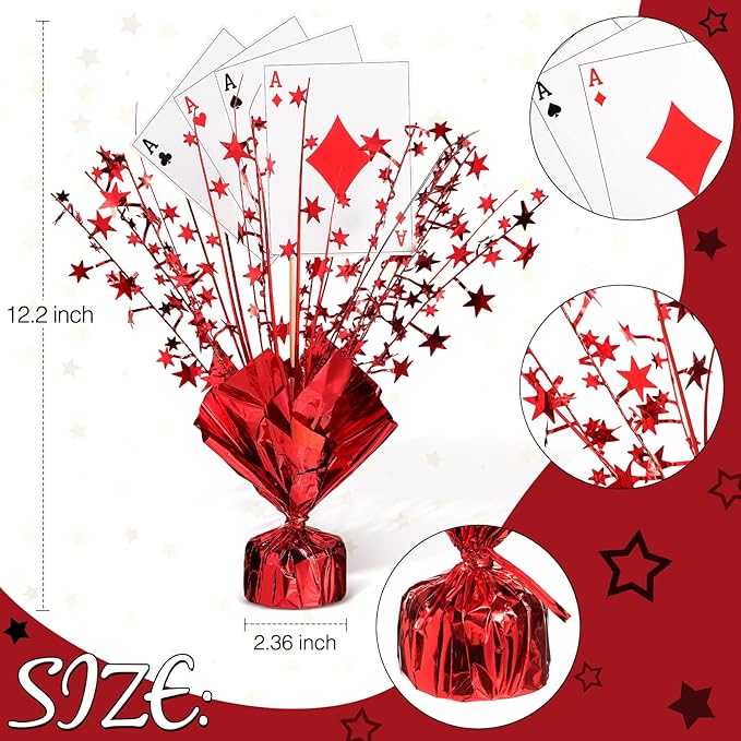 12 Set Casino Poker Theme Decorations for Table Centerpiece Star