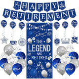 Roetyce Retirement Party Decorations for Men Women, Blue Silver Happy