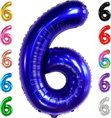 KatchOn, Giant Navy Blue Number 6 Balloon - 40 Inch | 6th Birthday