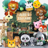 10 Pcs Safari Animal Balloons for Jungle Birthday Party Decorations -