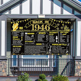 DARUNAXY 80th Birthday Black Gold Party Decoration, Back in 1946