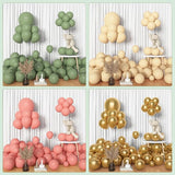 Amandir 153pcs Retro Green Pink Balloon Garland Arch Kit, Different