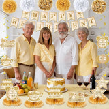 20pcs Retirement Party Decorations for Women Men Gold Happy