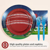 96Pcs Cricket Birthday Party Decoration Sports Theme Ball Plates and