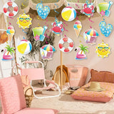 Summer Pool Hanging Swirls, 36Pcs Pool Beach Ceiling Hanging Decor