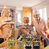 75th Birthday Decorations for Men, 9PCS Black Gold 75th Birthday