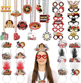 36 Pcs Casino Night Party Supplies 12 Beaded Necklaces 12 Hat