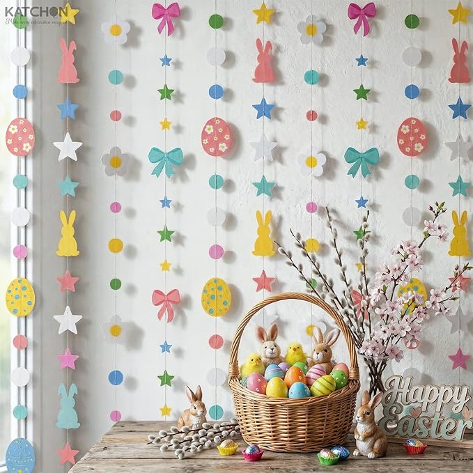 Easter Garland 3.2 Feet 10 Strings No DIY Easter Decorations for