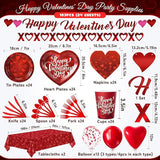 183PCS Happy Valentine's Day Party Supplies Red Love Heart