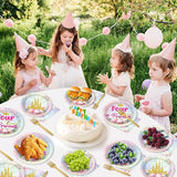 96Pcs Princess Birthday Party Supplies Four Ever a Princess Plate